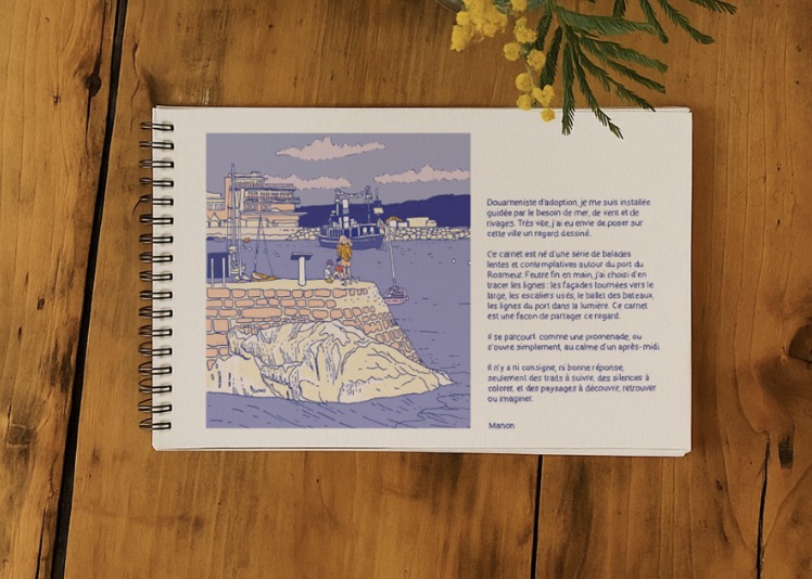 Page de contenu du carnet de coloriage de Douarnenez
