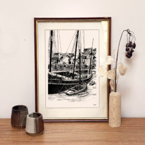 Affiche dessinée - Le Grayhound, Douarnenez