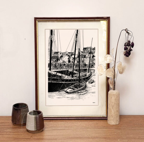 Affiche dessinée - Le Grayhound, Douarnenez