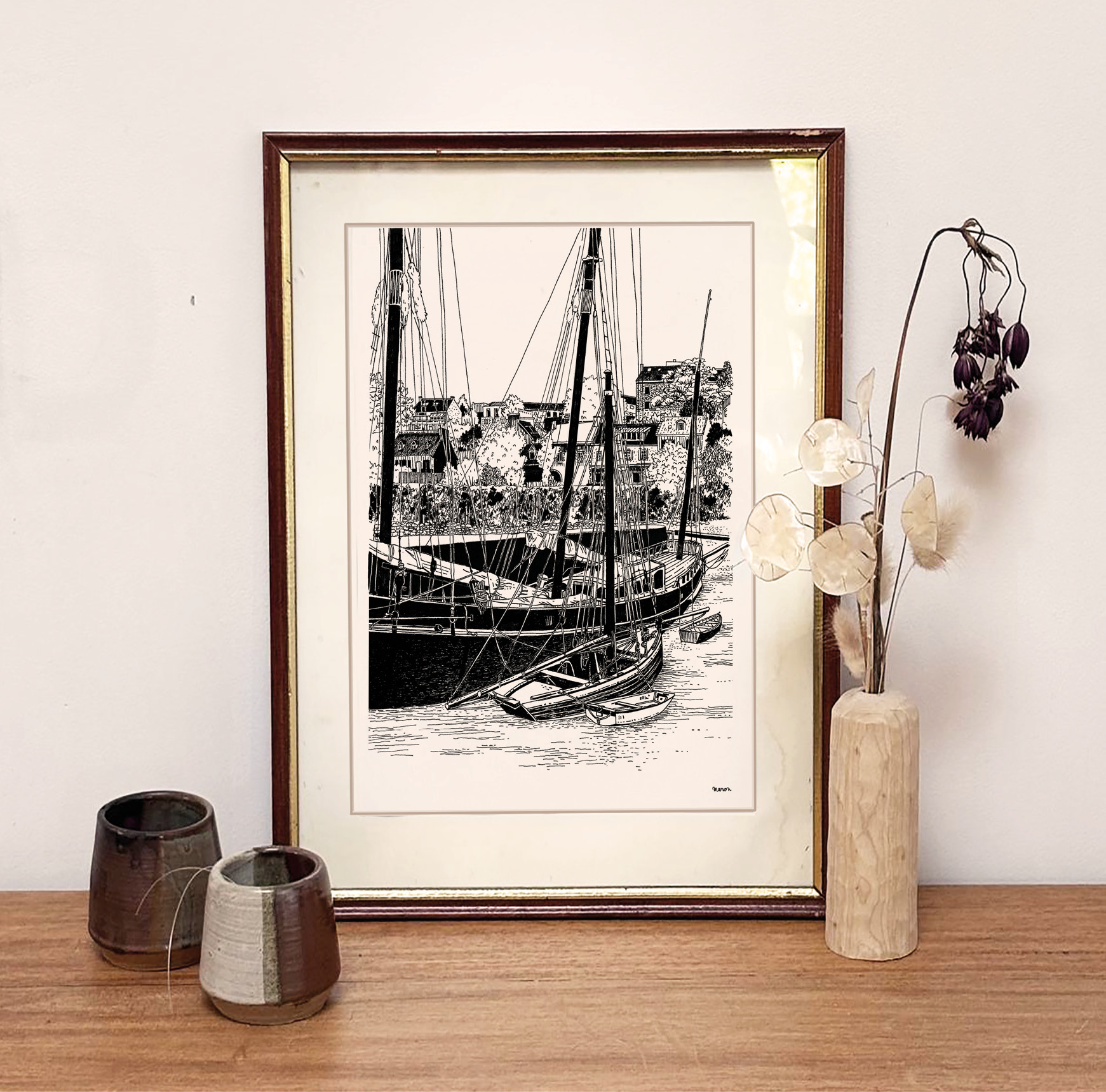 Affiche dessinée - Le Grayhound, Douarnenez