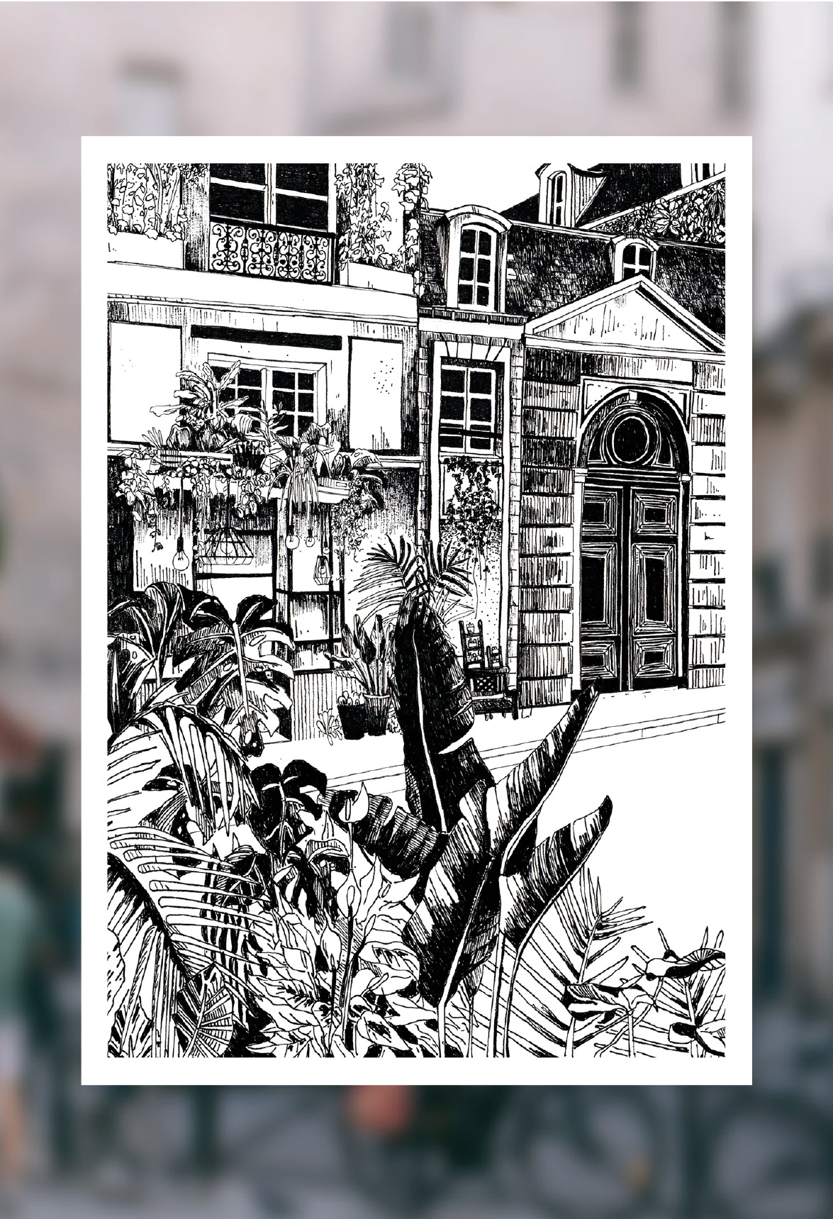 Affiche dessinée - La rue du Temple, Paris – Image 2