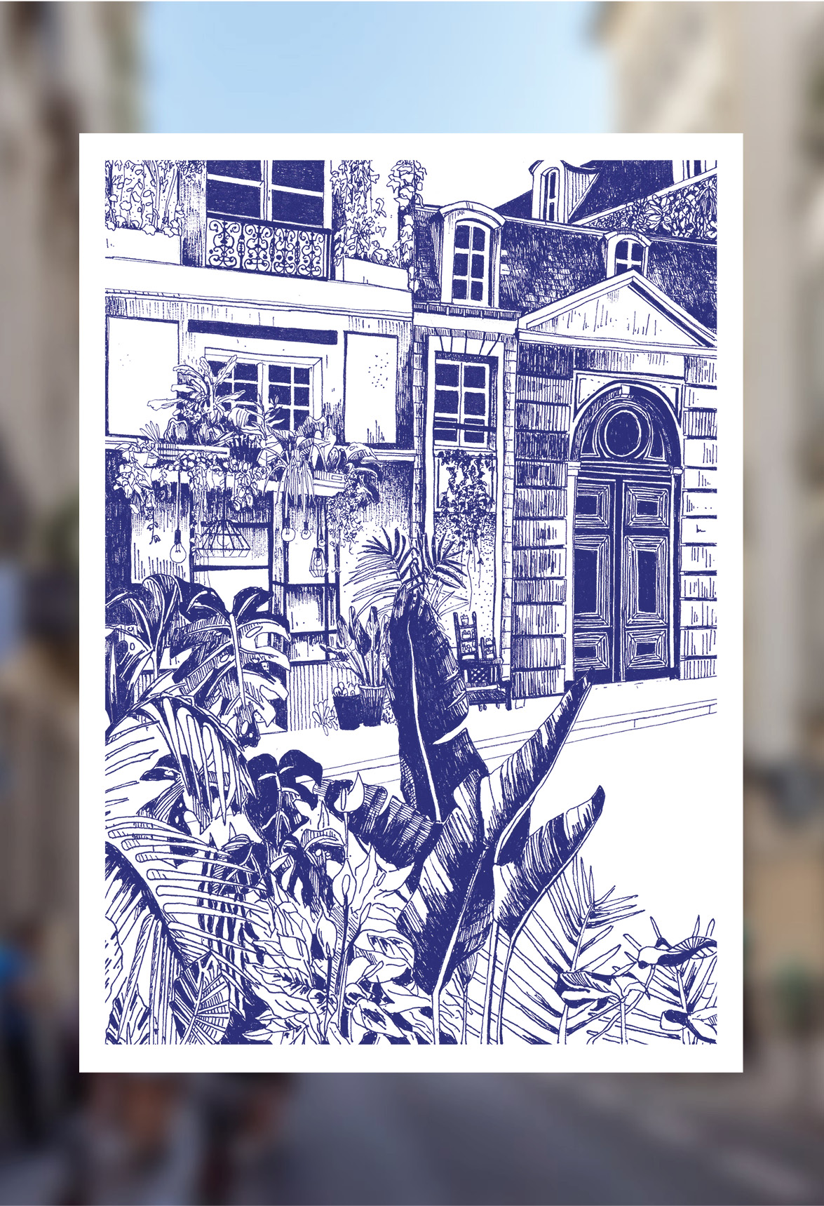 Affiche dessinée - La rue du Temple, Paris – Image 3