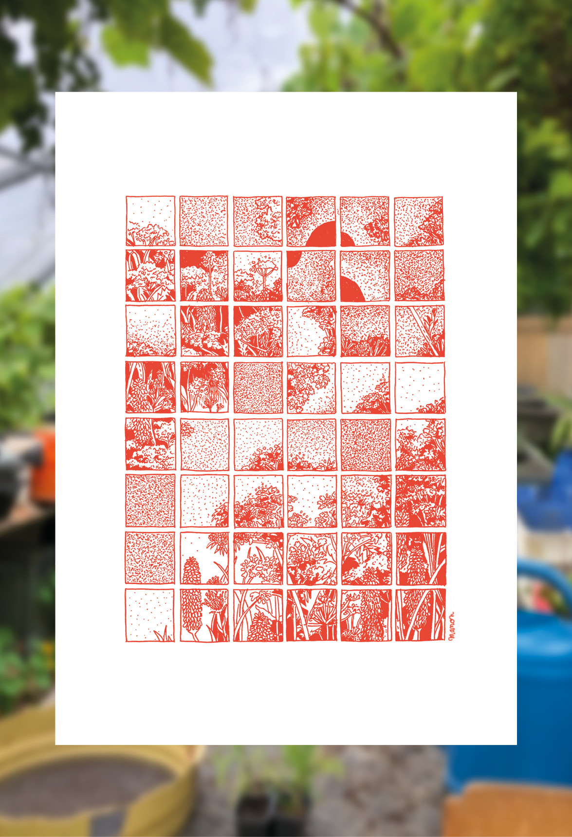 Affiche dessinée - La mosaïque de fleurs – Image 4